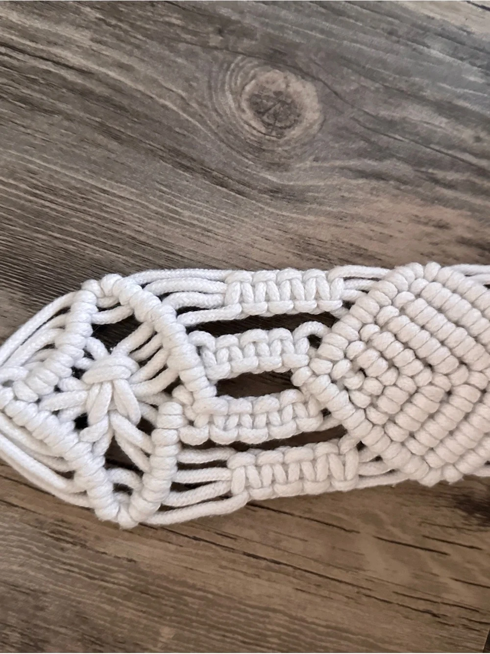 Boho‎ Macramé Belt in White